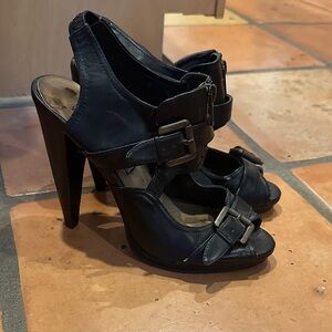 Steve Madden Black Buckle Heels